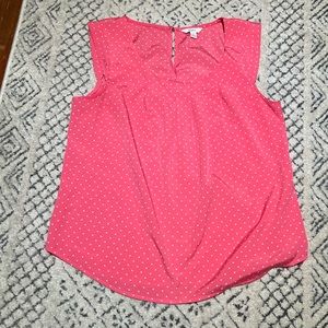 Pink polkadot scoopneck tank